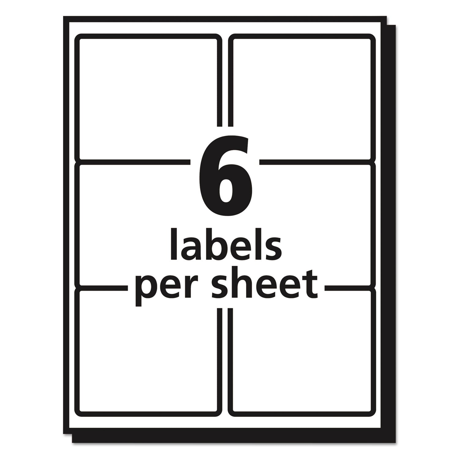 Matte Clear Easy Peel Mailing Labels w/ Sure Feed Technology, Laser Printers, 3.33 x 4, Clear, 6/Sheet, 50 Sheets/Box - 