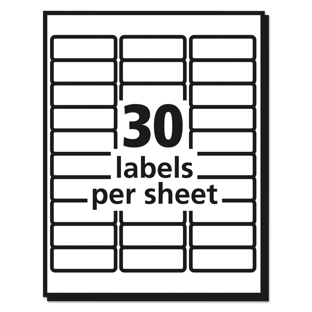 Matte Clear Easy Peel Mailing Labels w/ Sure Feed Technology, Laser Printers, 1 x 2.63, Clear, 30/Sheet, 10 Sheets/Pack
