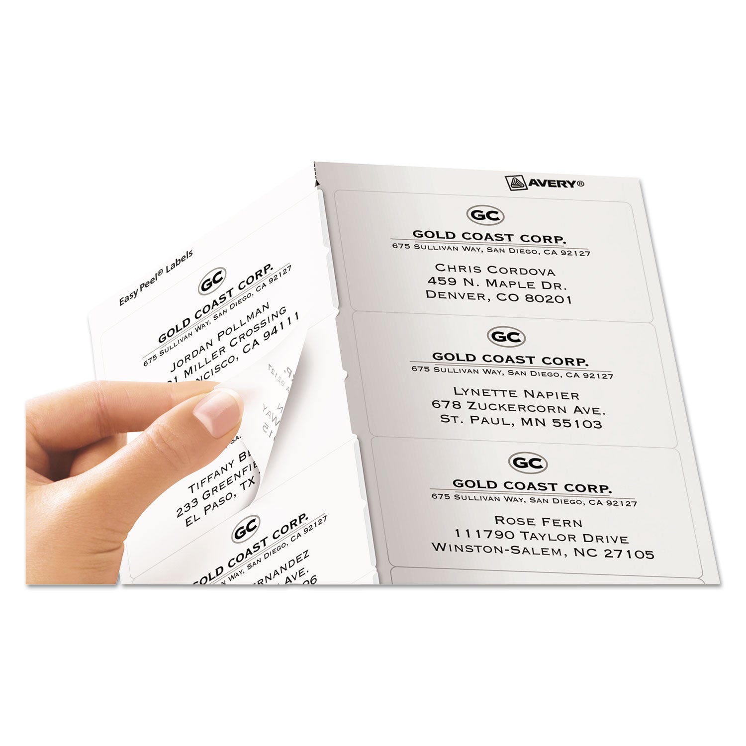 Matte Clear Easy Peel Mailing Labels w/ Sure Feed Technology, Laser Printers, 2 x 4, Clear, 10/Sheet, 50 Sheets/Box - 