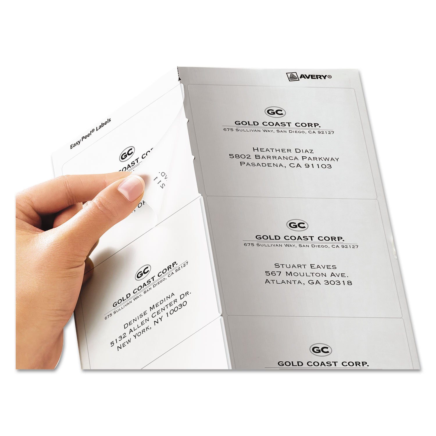 Matte Clear Easy Peel Mailing Labels w/ Sure Feed Technology, Laser Printers, 3.33 x 4, Clear, 6/Sheet, 50 Sheets/Box