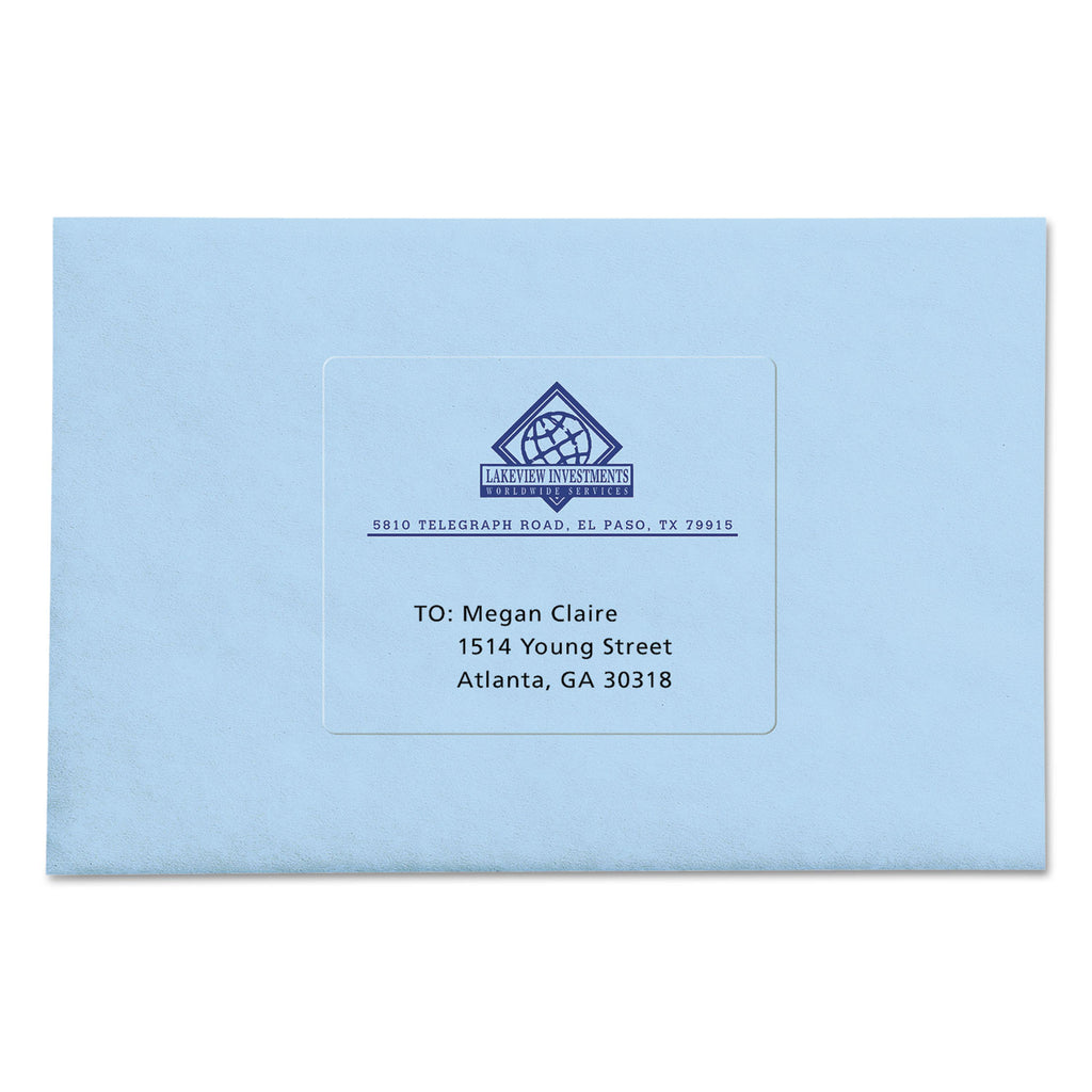 Matte Clear Easy Peel Mailing Labels w/ Sure Feed Technology, Inkjet Printers, 3.33 x 4, Clear, 6/Sheet, 10 Sheets/Pack