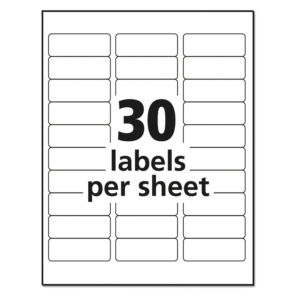 Matte Clear Easy Peel Mailing Labels w/ Sure Feed Technology, Inkjet Printers, 1 x 2.63, Clear, 30/Sheet, 10 Sheets/Pack