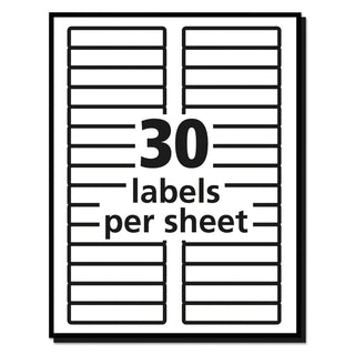 Removable File Folder Labels with Sure Feed Technology, 0.66 x 3.44, White, 30/Sheet, 25 Sheets/Pack