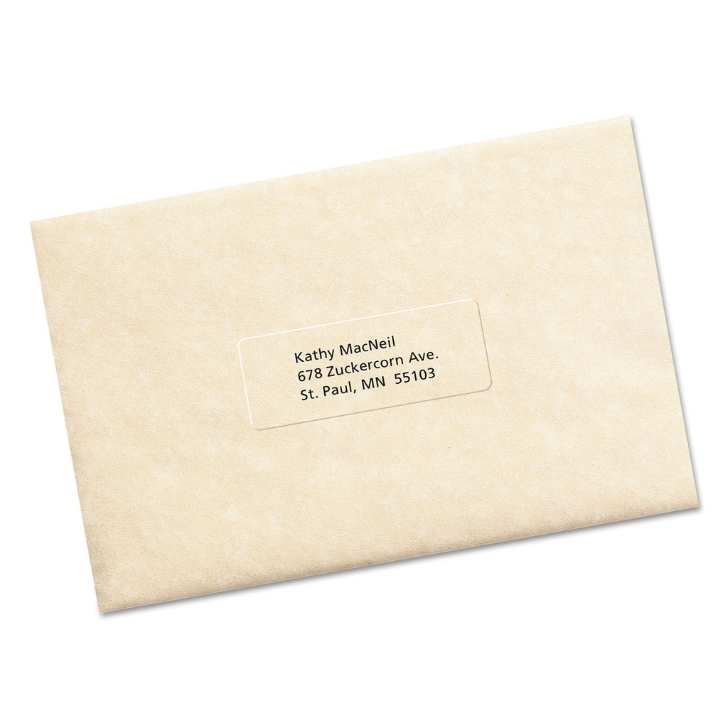 Matte Clear Easy Peel Mailing Labels w/ Sure Feed Technology, Laser Printers, 1 x 2.63, Clear, 30/Sheet, 25 Sheets/Box