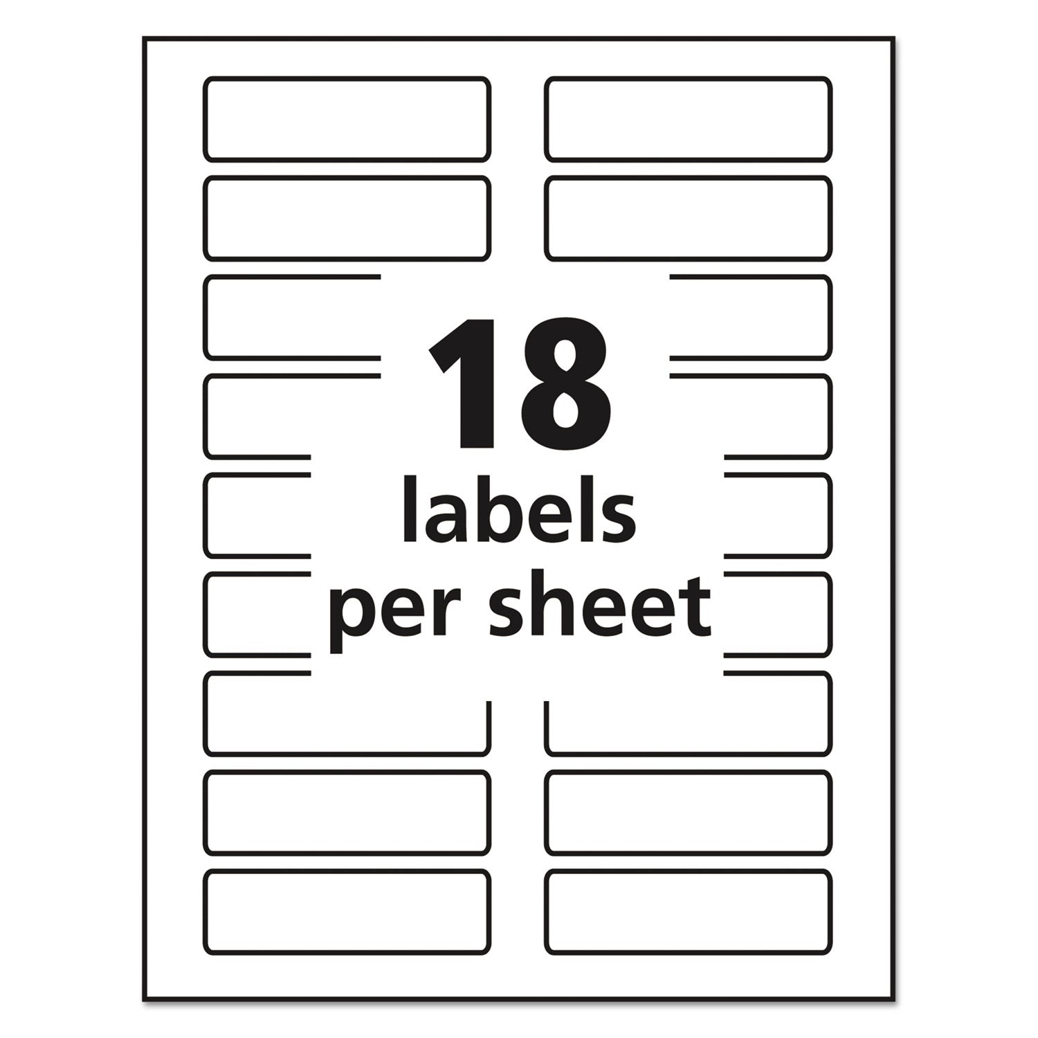 Removable File Folder Labels with Sure Feed Technology, 0.94 x 3.44, White, 18/Sheet, 25 Sheets/Pack - 