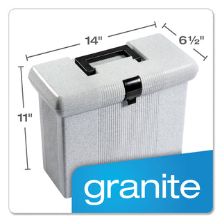 Portable File Boxes, Letter Files, 14.88" x 6.5" x 11.88", Granite - 