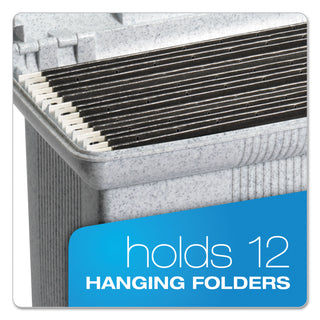 Portable File Boxes, Letter Files, 14.88" x 6.5" x 11.88", Granite - 