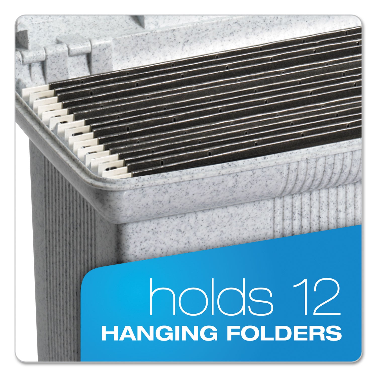 Portable File Boxes, Letter Files, 14.88" x 6.5" x 11.88", Granite - 