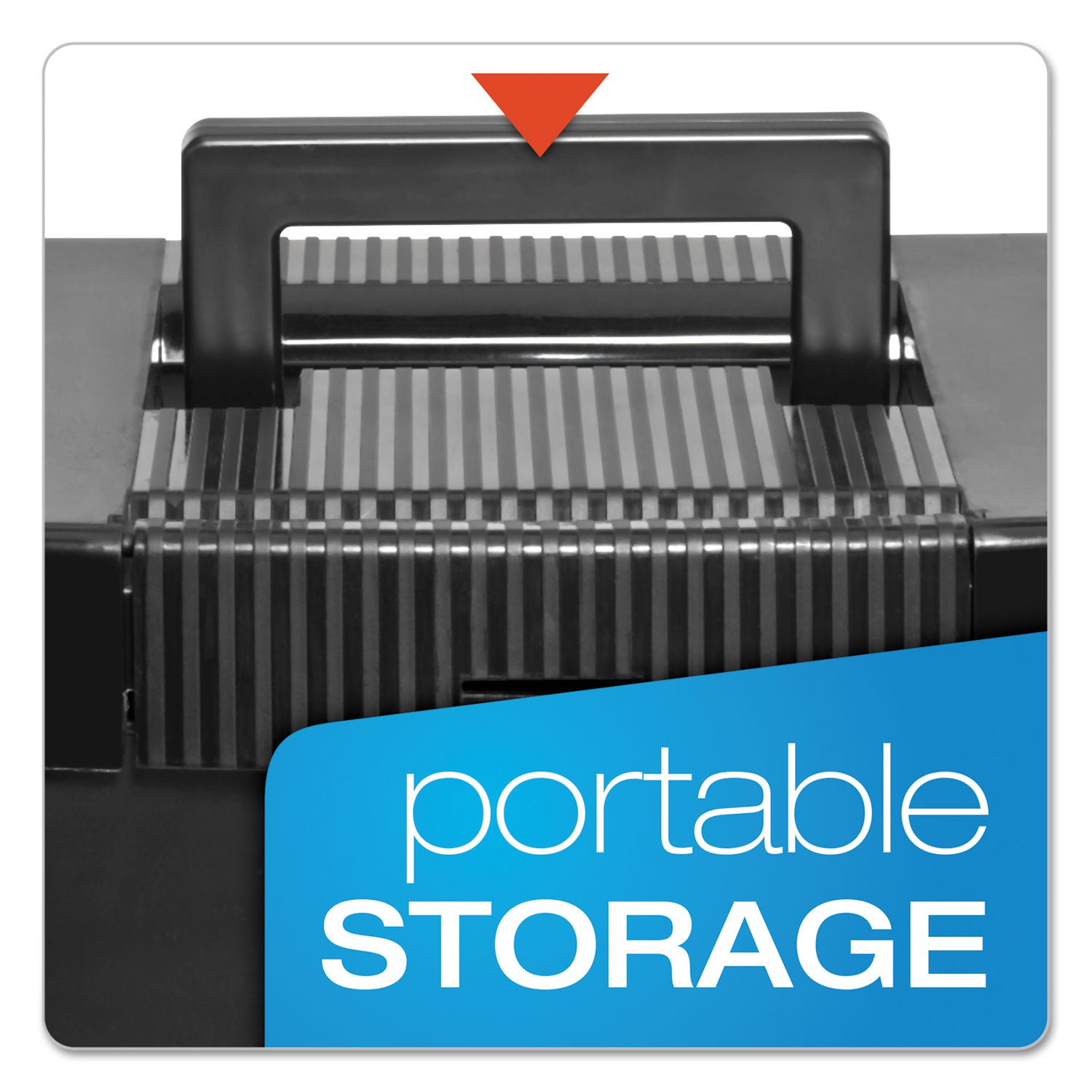 Portable Letter Size File Box, Letter Files, 13.5" x 10.25" x 10.88", Black - 