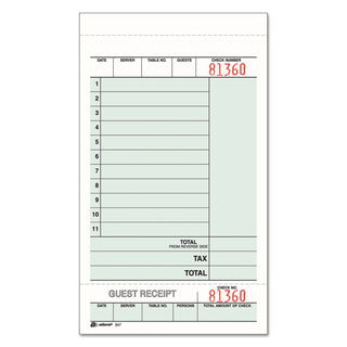 Guest Check Unit Set, Two-Part Carbonless, 6.75 x 4.25, 50 Forms/Pad, 5 Pads/Pack - 