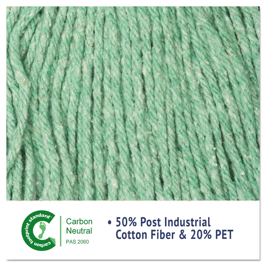 Super Loop Wet Mop Head, Cotton/Synthetic Fiber, 5" Headband, Medium Size, Green