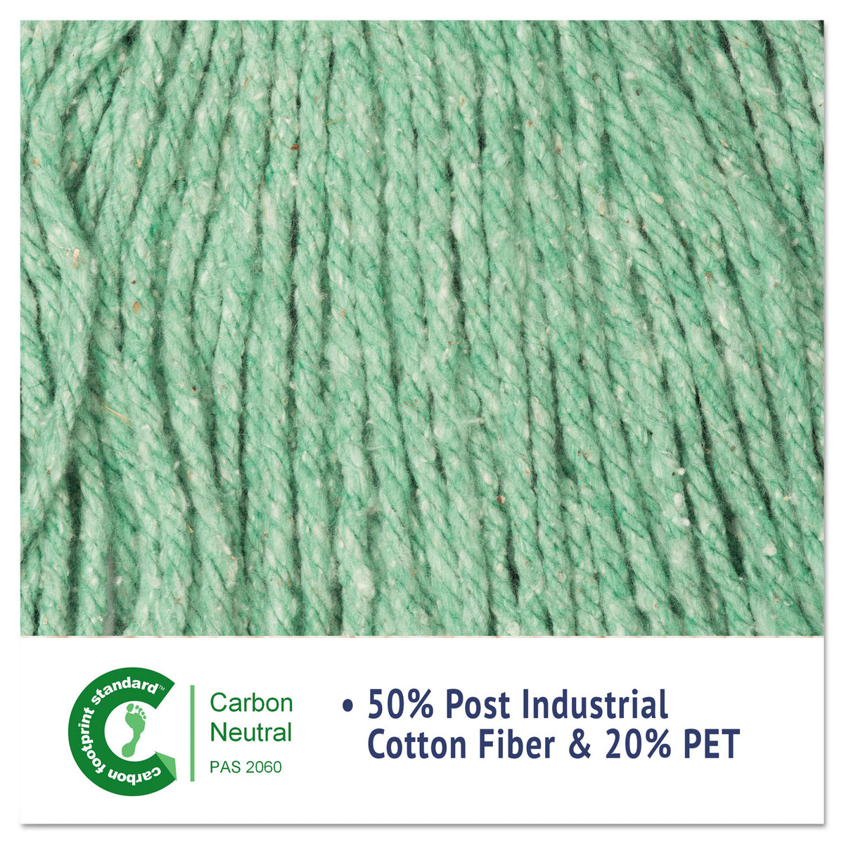 Super Loop Wet Mop Head, Cotton/Synthetic Fiber, 5" Headband, Medium Size, Green