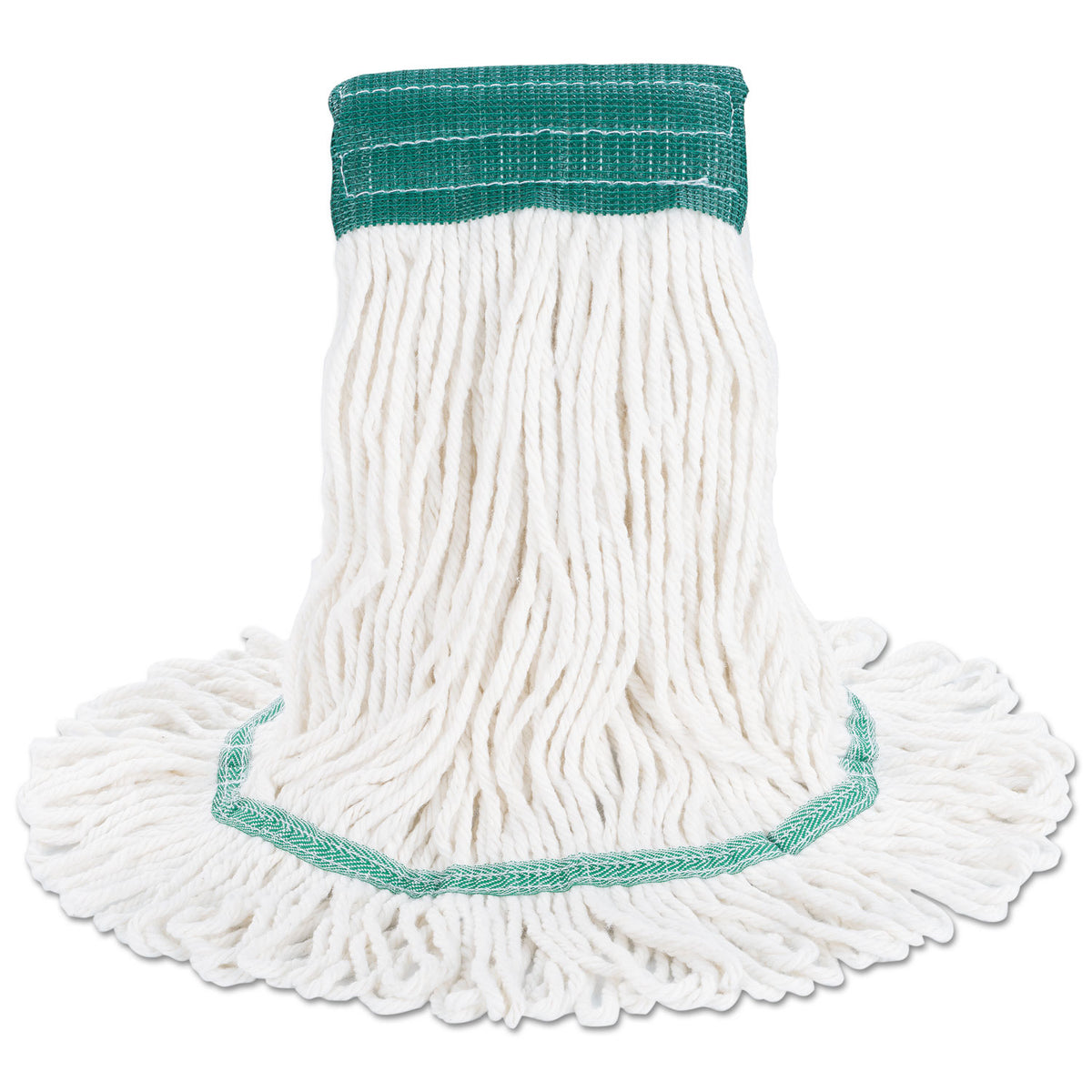 Super Loop Wet Mop Head, Cotton/Synthetic Fiber, 5" Headband, Medium Size, White, 12/Carton