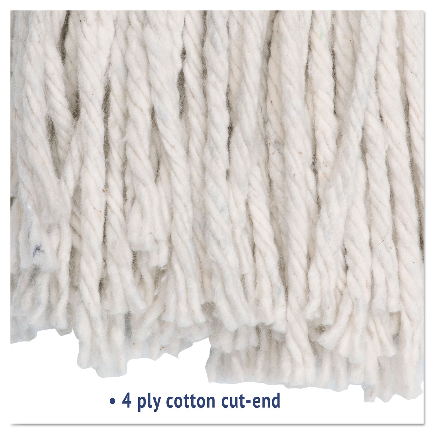 Premium Cut-End Wet Mop Heads, Cotton, 24oz, White, 12/Carton - 