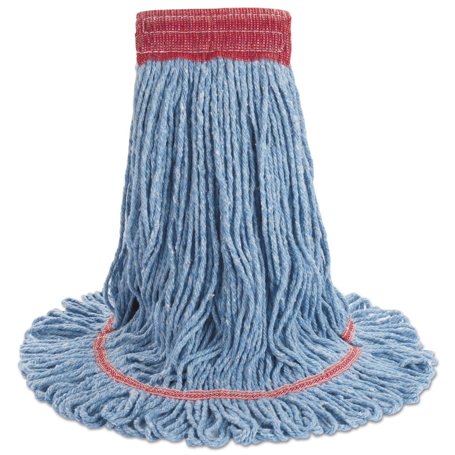 Super Loop Wet Mop Head, Cotton/Synthetic Fiber, 5" Headband, Large Size, Blue, 12/Carton - 