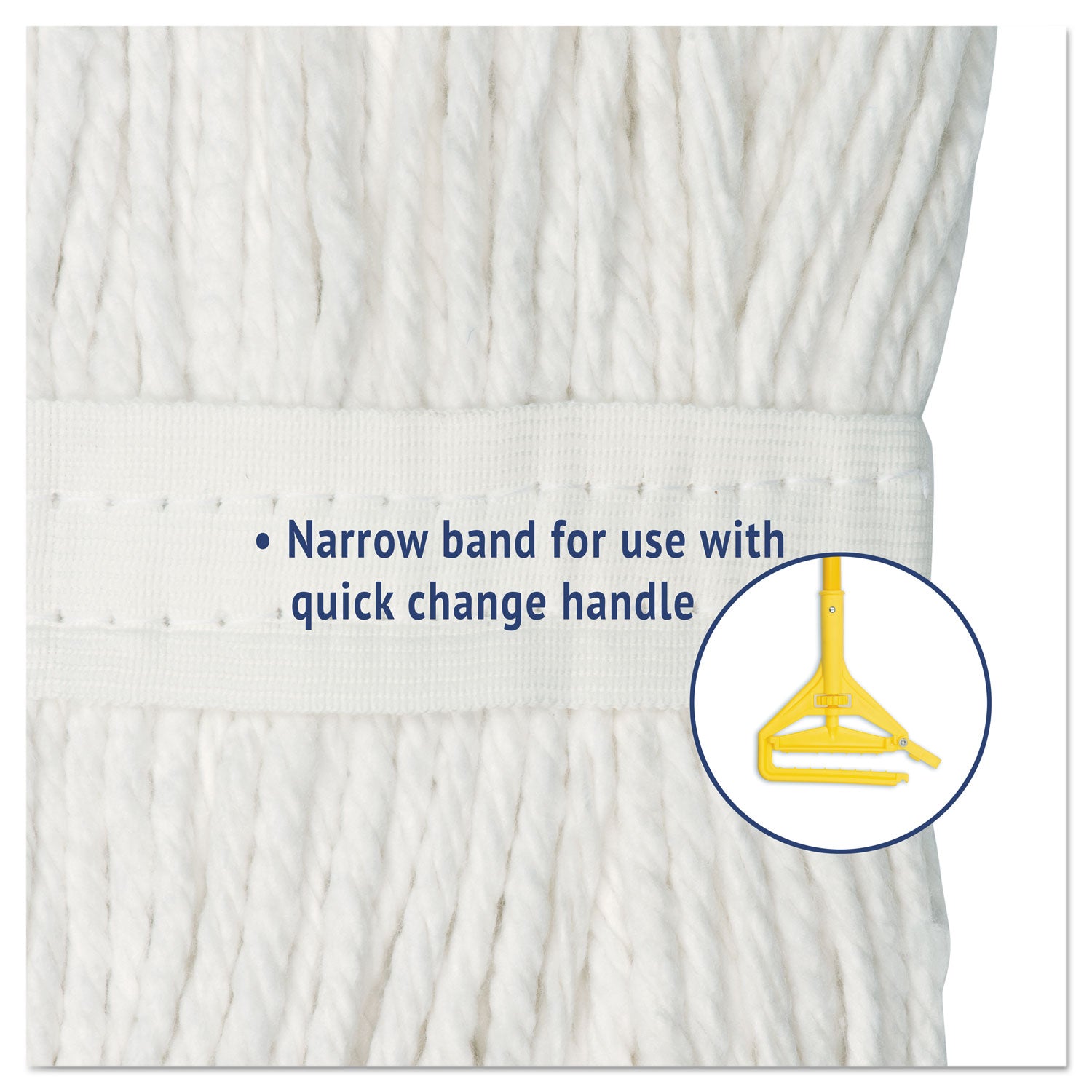 Cut-End Wet Mop Head, Cotton, No. 20, White - 