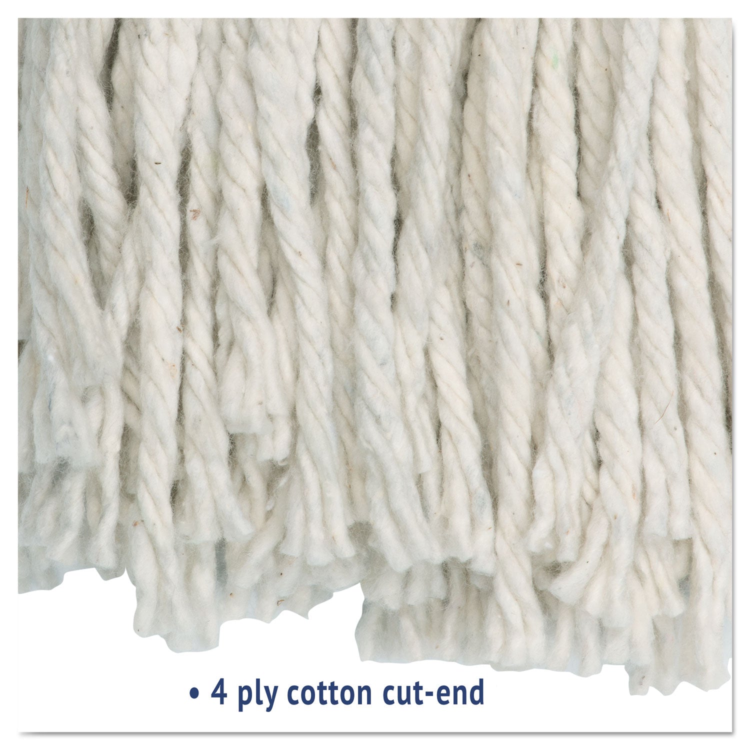 Cut-End Wet Mop Head, Cotton, #16, White, 12/Carton