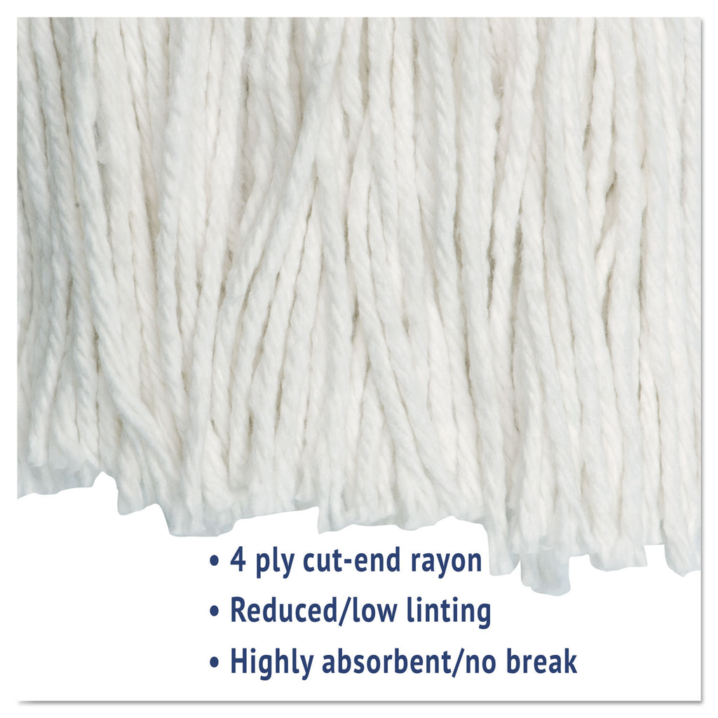 Cut-End Wet Mop Head, Rayon, No. 20, White