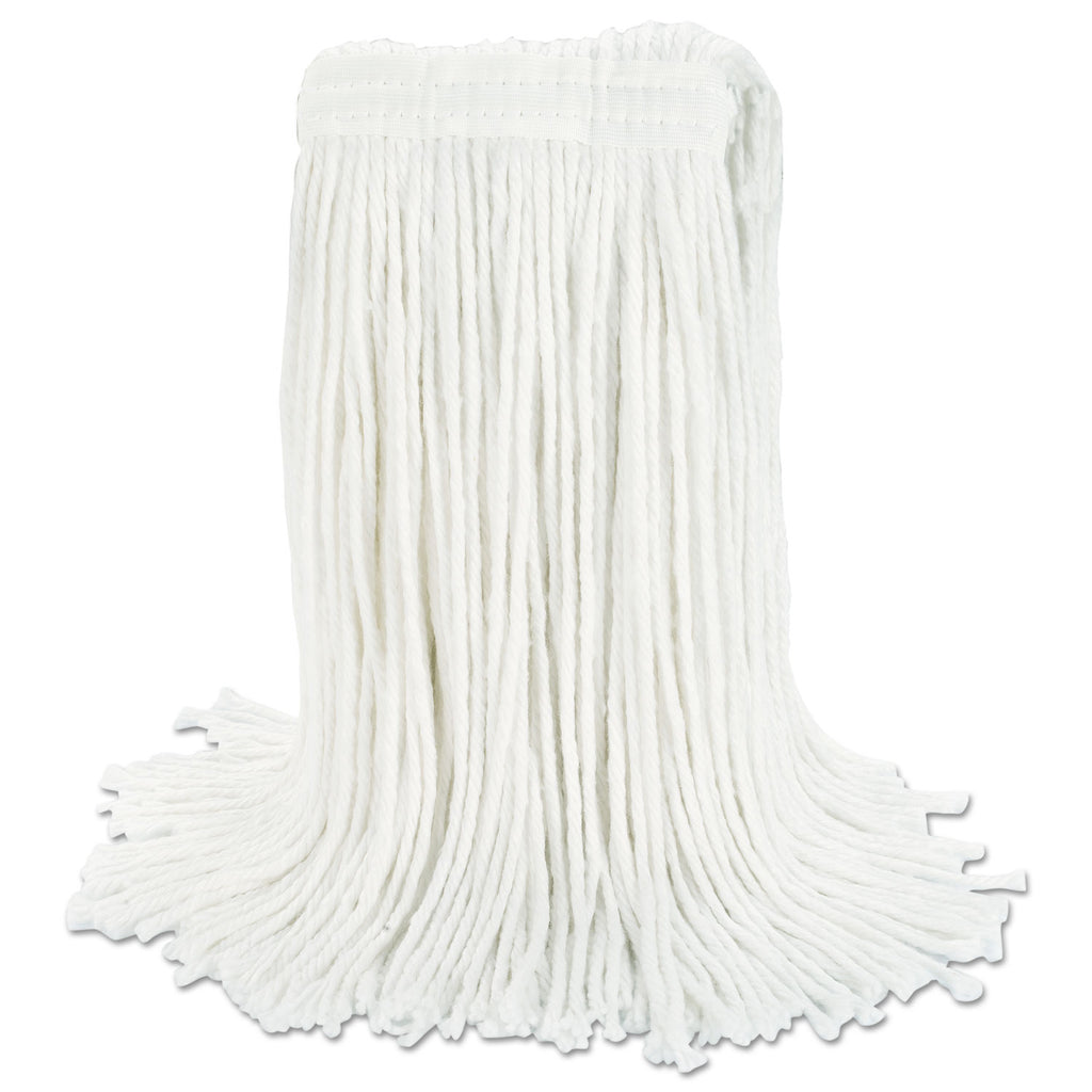 Cut-End Wet Mop Head, Rayon, No. 24, White, 12/Carton