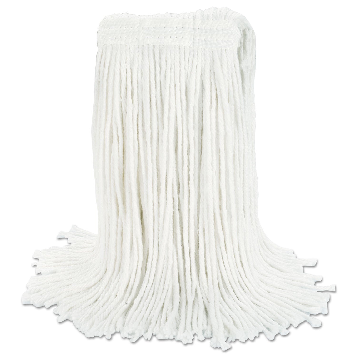Cut-End Wet Mop Head, Rayon, No. 24, White, 12/Carton