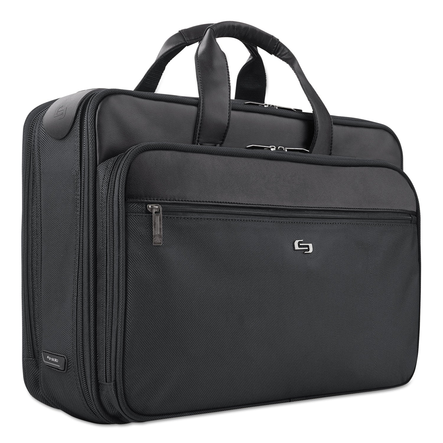 Classic Smart Strap Briefcase, Fits Devices Up to 16", Ballistic Polyester, 17.5 x 5.5 x 12, Black - 