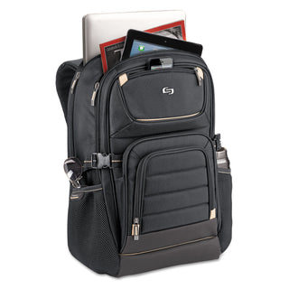 Pro Backpack, Fits Devices Up to 17.3", Polyester, 12.25 x 6.75 x 17.5, Black - 