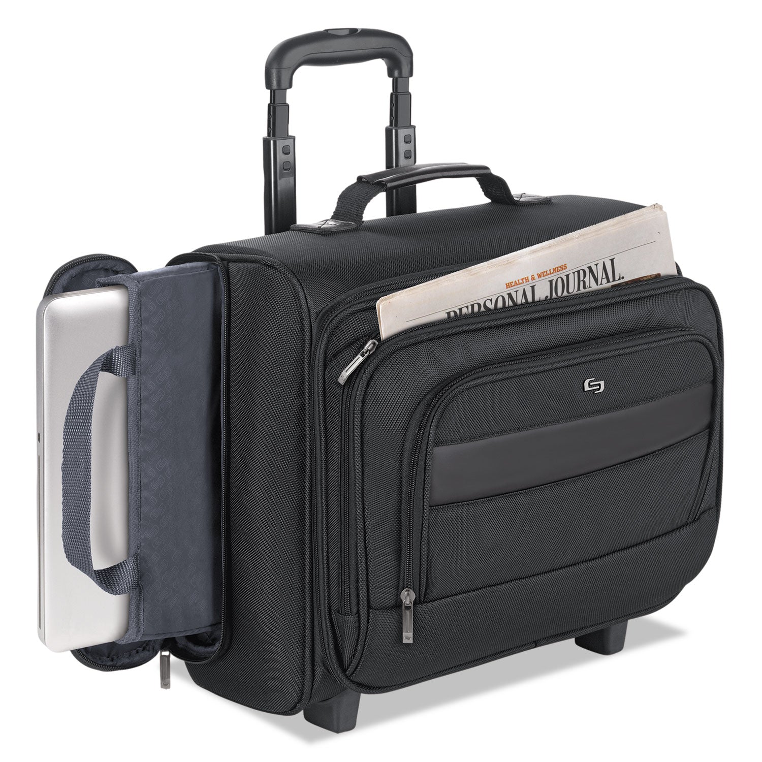 Classic Rolling Overnighter Case, Fits Devices Up to 15.6", Ballistic Polyester, 16.14 x 6.69 x 13.78, Black - 