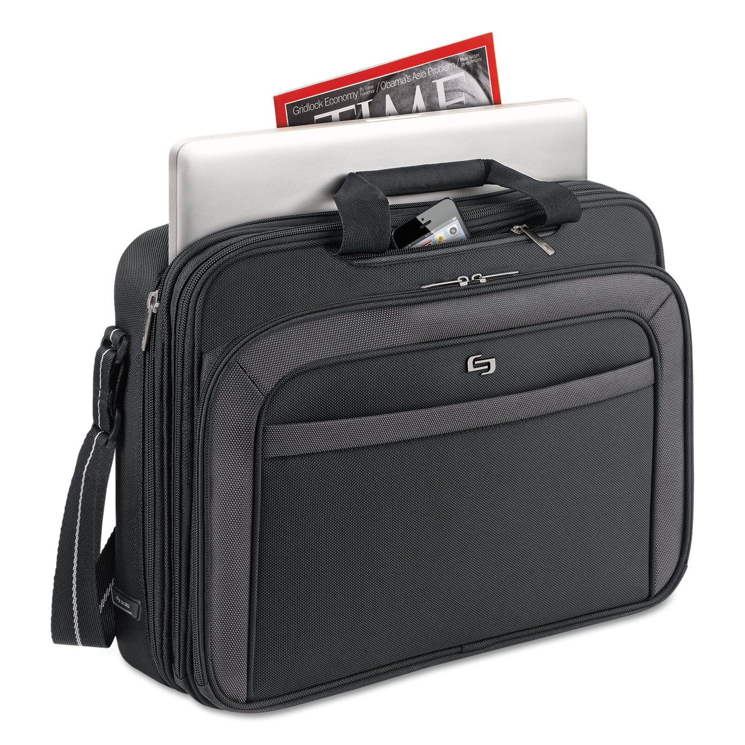 Pro CheckFast Briefcase, Fits Devices Up to 17.3", Polyester, 17 x 5.5 x 13.75, Black - 