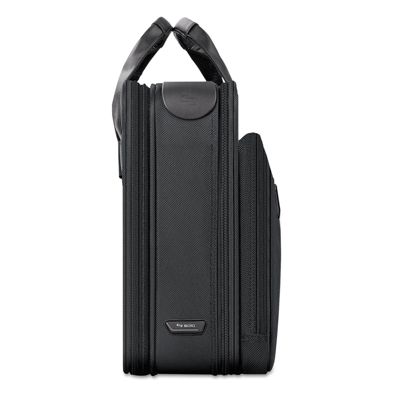 Classic Smart Strap Briefcase, Fits Devices Up to 16", Ballistic Polyester, 17.5 x 5.5 x 12, Black - 