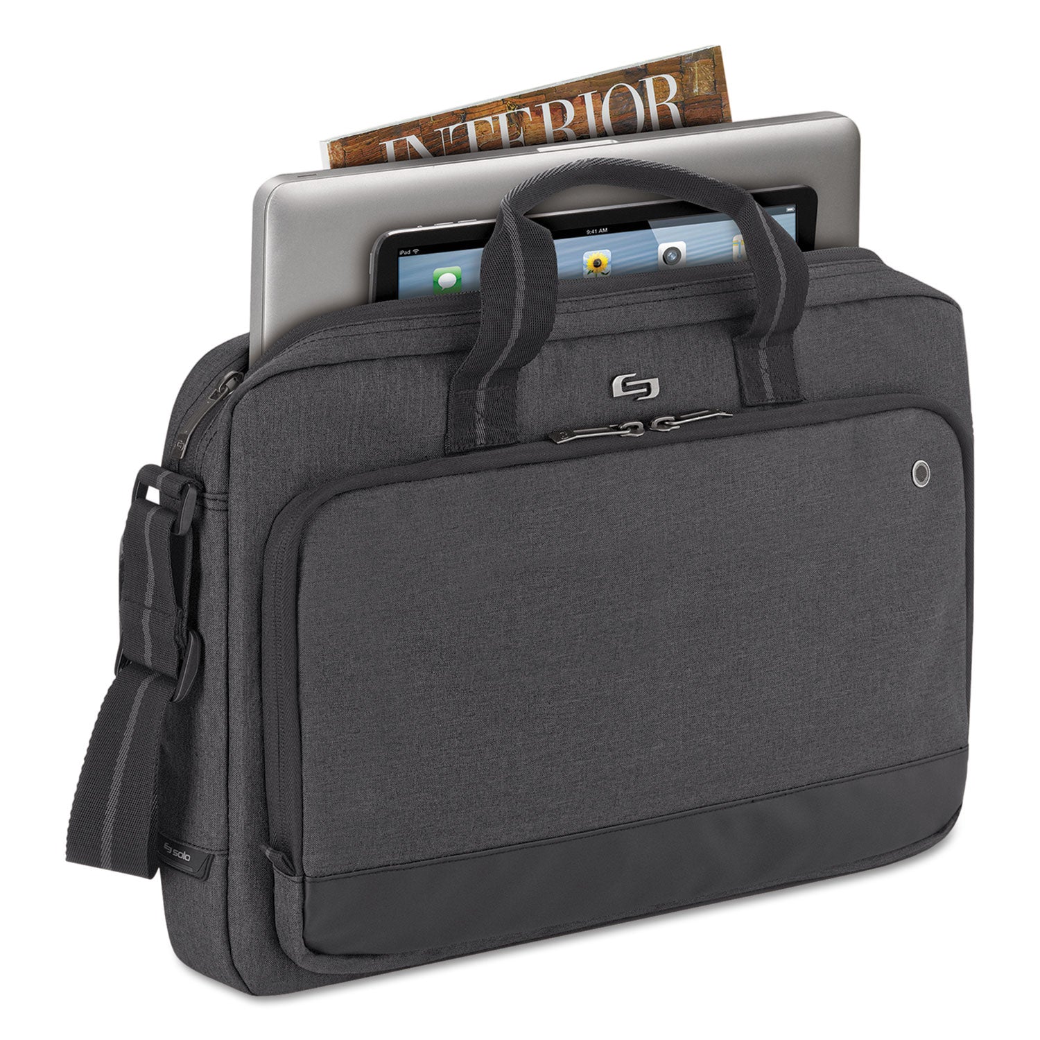 Urban Slimbrief, Fits Devices Up to 15.6", Polyester, 16" x 3" x 11.5", Gray - 