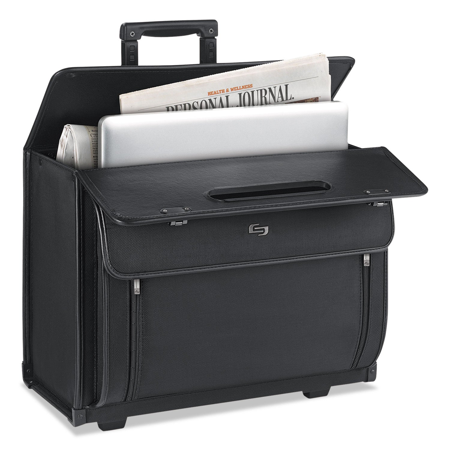 Classic Rolling Catalog Case, Fits Devices Up to 16", Polyester, 18 x 8 x 14, Black - 