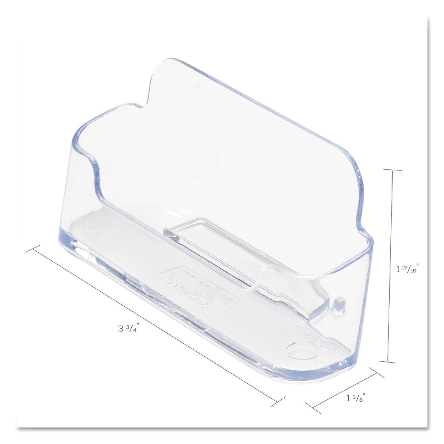 Horizontal Business Card Holder, Holds 50 Cards, 3.88 x 1.38 x 1.81, Plastic, Clear - 