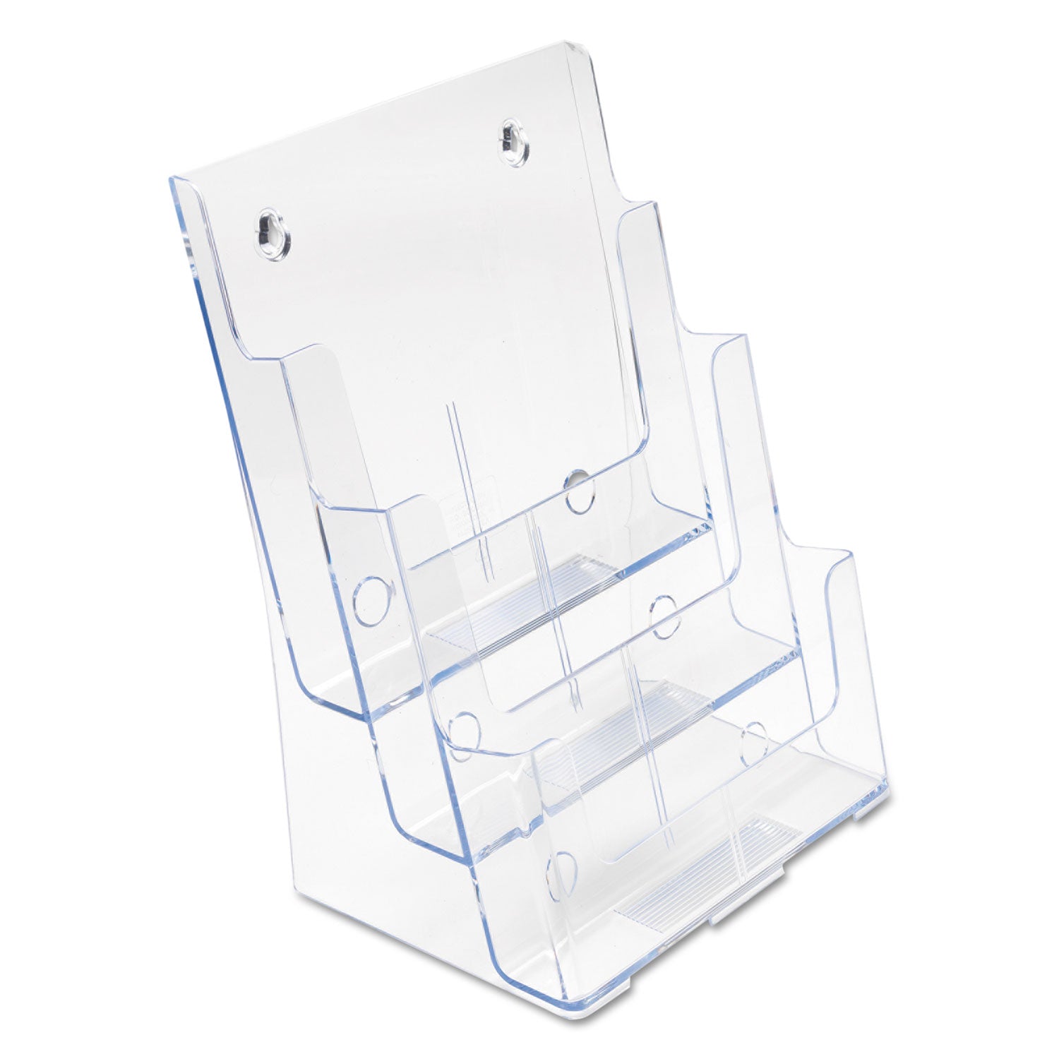 3-Compartment DocuHolder, Magazine Size, 9.5w x 6.25d x 12.63, Clear - 