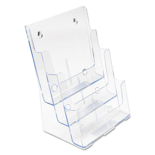3-Compartment DocuHolder, Magazine Size, 9.5w x 6.25d x 12.63, Clear - 