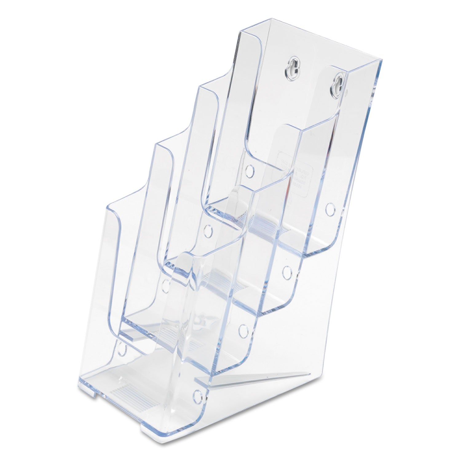 4-Compartment DocuHolder, Leaflet Size, 4.88w x 6.13d x 10h, Clear - 