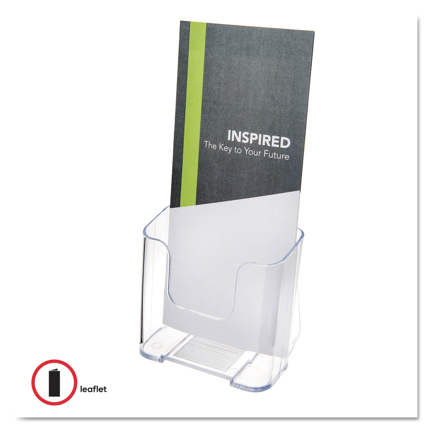 DocuHolder for Countertop/Wall-Mount, Leaflet Size, 4.25w x 3.25d x 7.75h, Clear - 