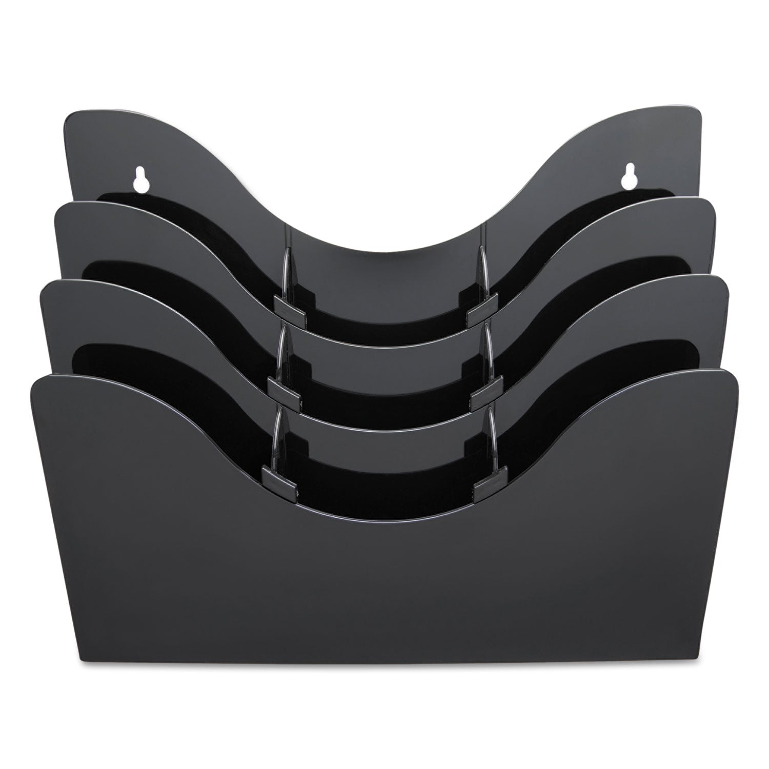 3-Tier Document Organizer w/6 Removable Dividers, 13.38w x 3.5d x 11.5h, Black - 