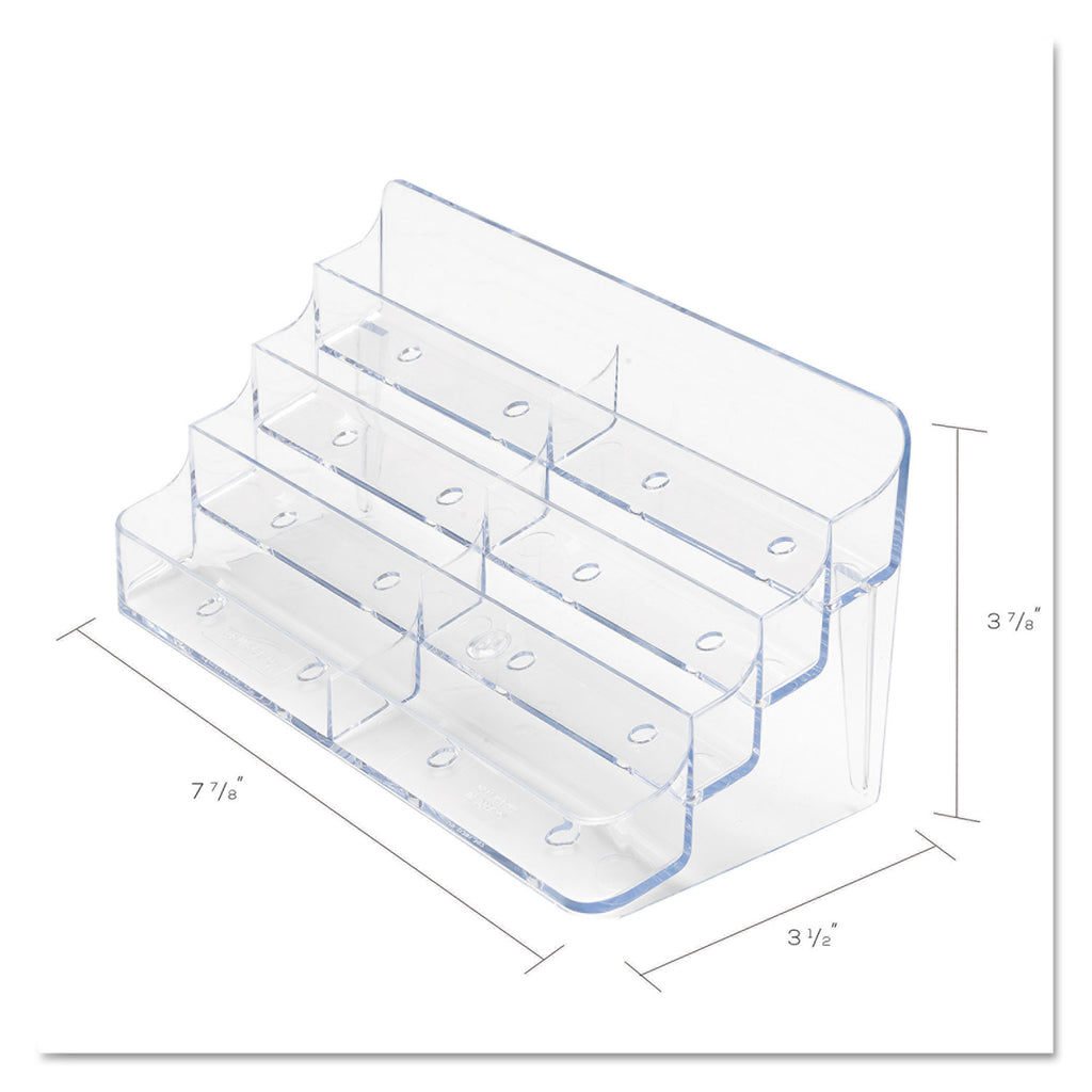 8-Pocket Business Card Holder, Holds 400 Cards, 7.78 x 3.5 x 3.38, Plastic, Clear