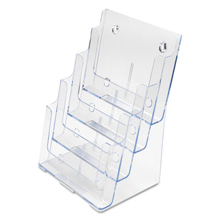 4-Compartment DocuHolder, Magazine Size, 9.38w x 7d x 13.63h, Clear, Ships in 4-6 Business Days - 