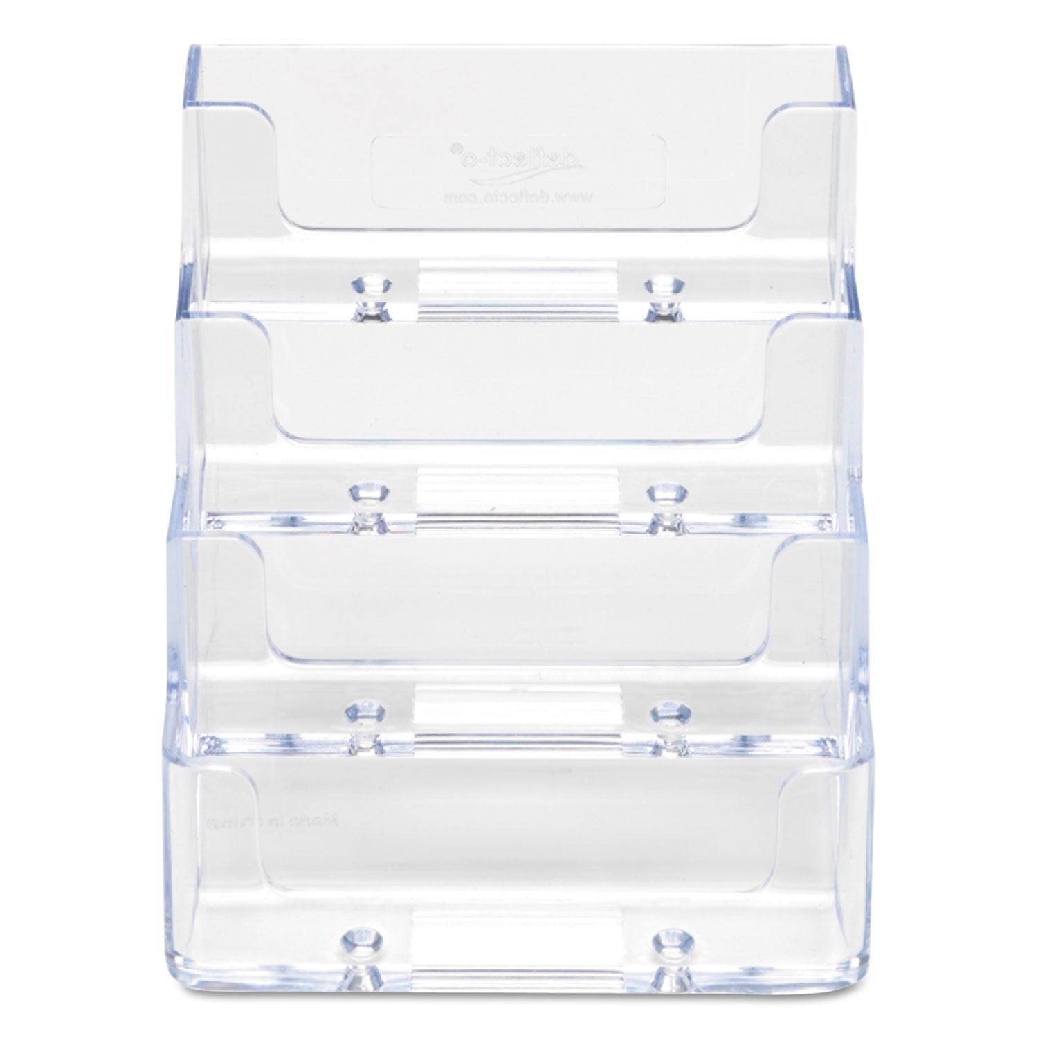 4-Pocket Business Card Holder, Holds 200 Cards, 3.94 x 3.5 x 3.75, Plastic, Clear