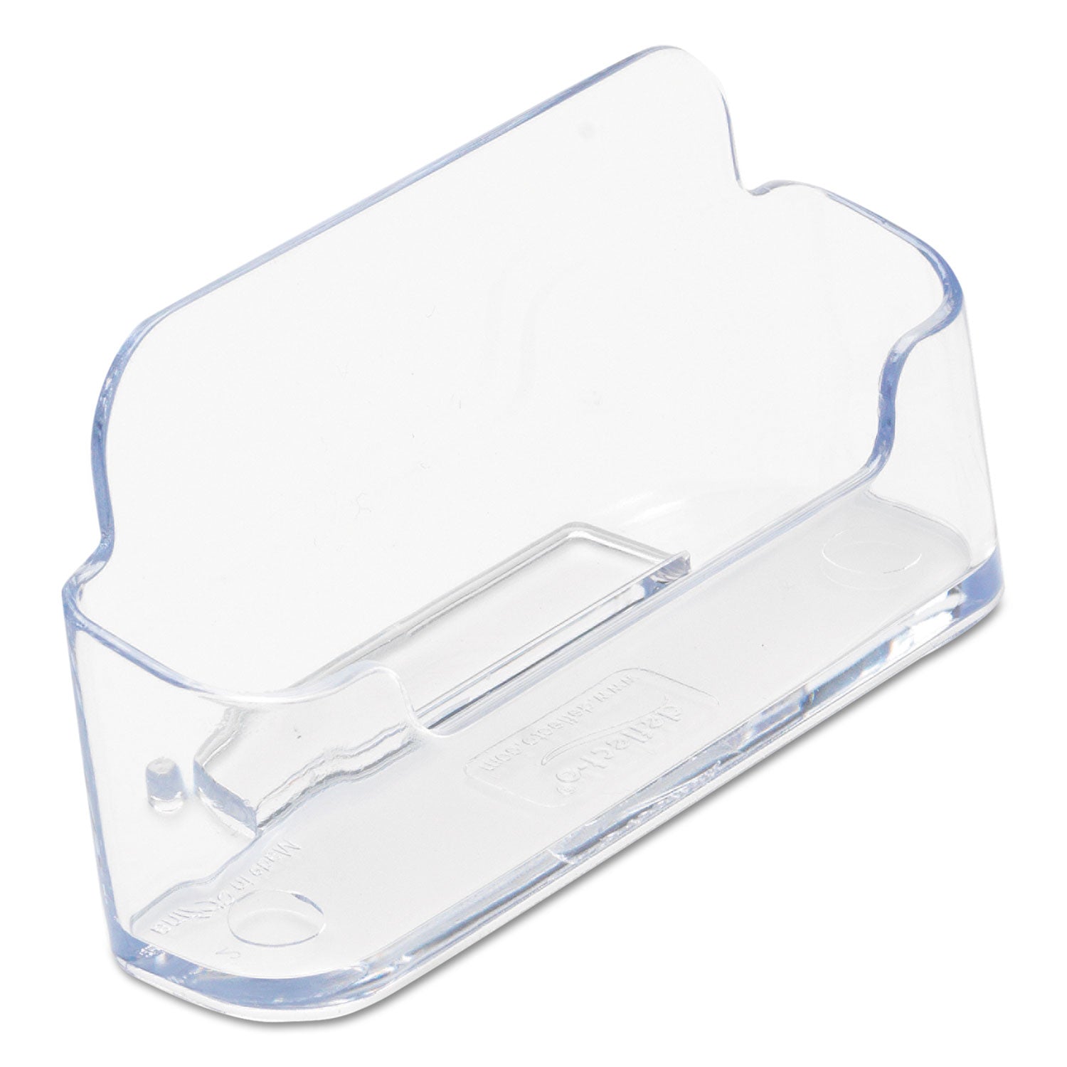Horizontal Business Card Holder, Holds 50 Cards, 3.88 x 1.38 x 1.81, Plastic, Clear