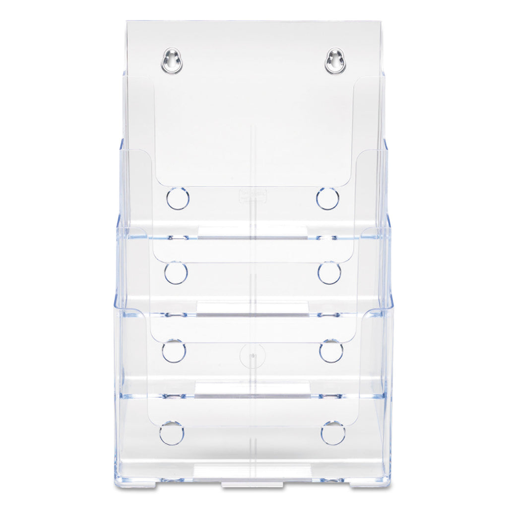4-Compartment DocuHolder, Magazine Size, 9.38w x 7d x 13.63h, Clear, Ships in 4-6 Business Days - 