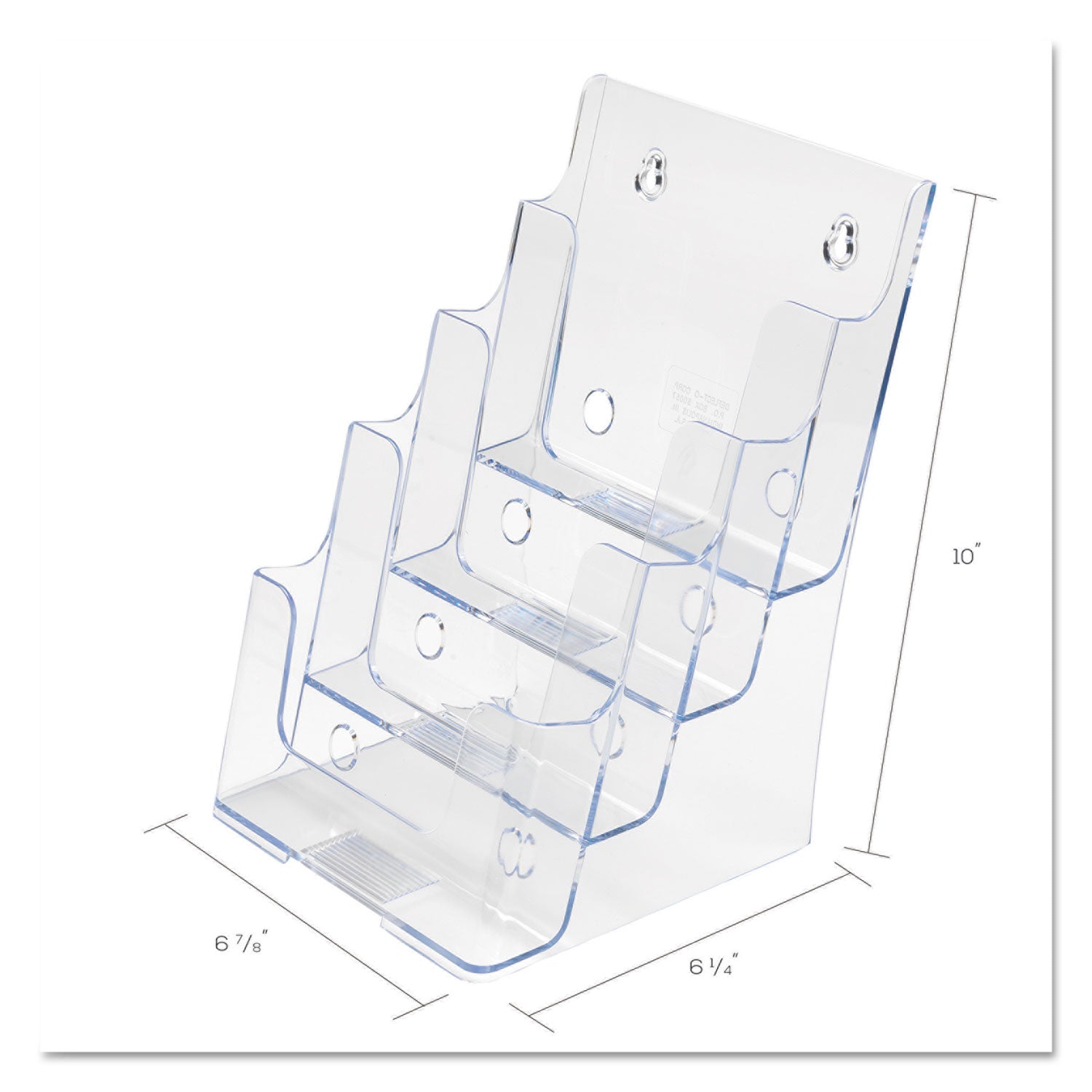 4-Compartment DocuHolder, Booklet Size, 6.88w x 6.25d x 10h, Clear - 