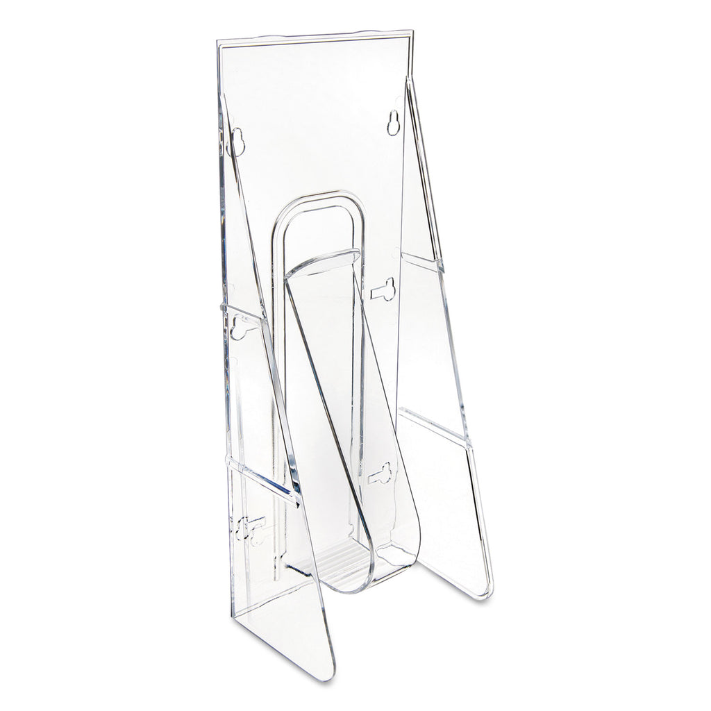 Stand-Tall Wall-Mount Literature Rack, Leaflet, 4.56w x 3.25d x 11.88h, Clear - 