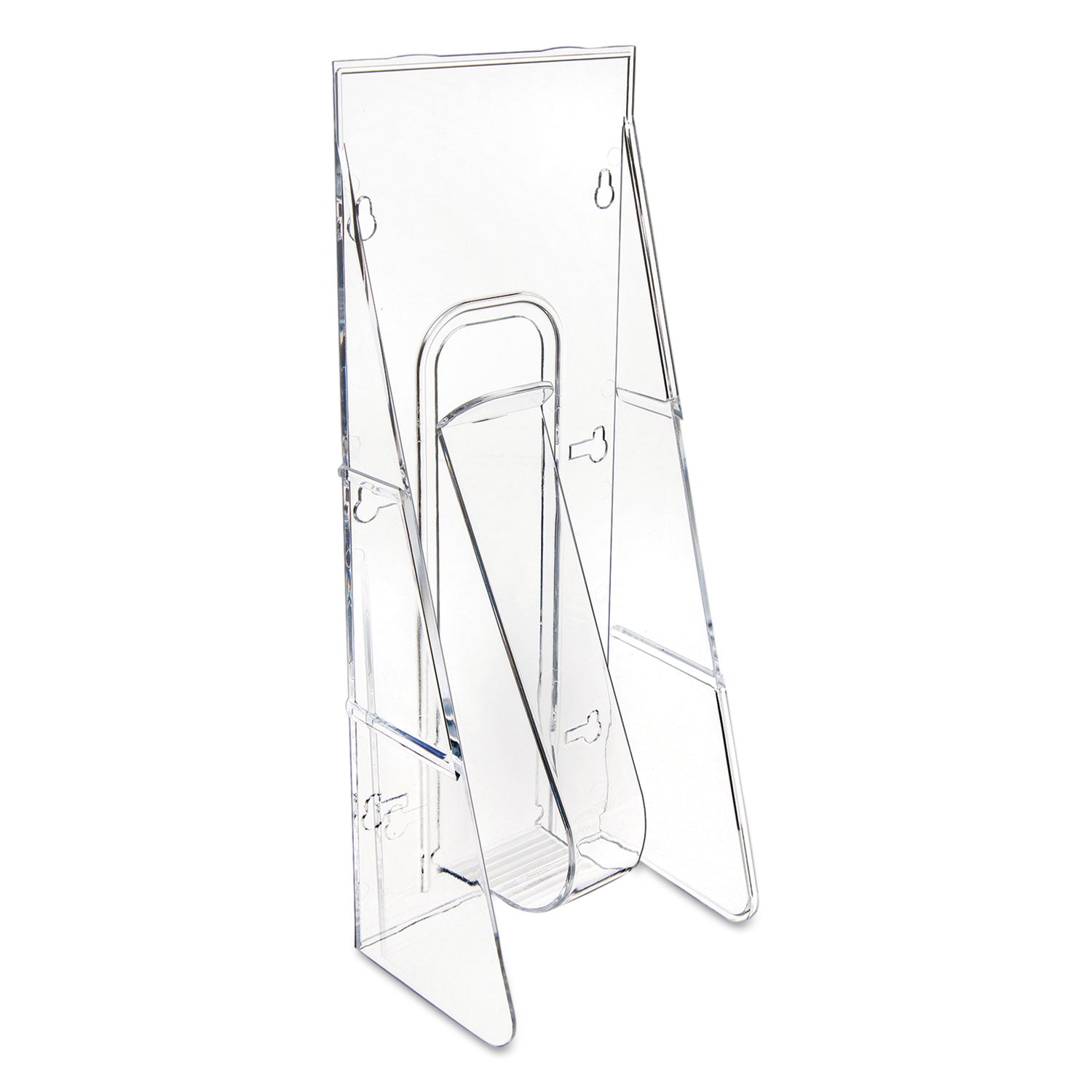 Stand-Tall Wall-Mount Literature Rack, Leaflet, 4.56w x 3.25d x 11.88h, Clear - 