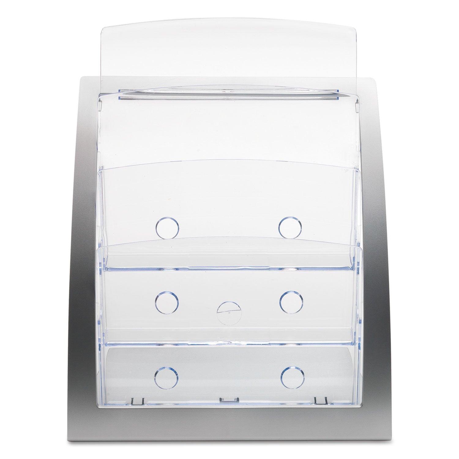 3-Tier Literature Holder, Leaflet Size, 11.25w x 6.94d x 13.31h, Silver - 