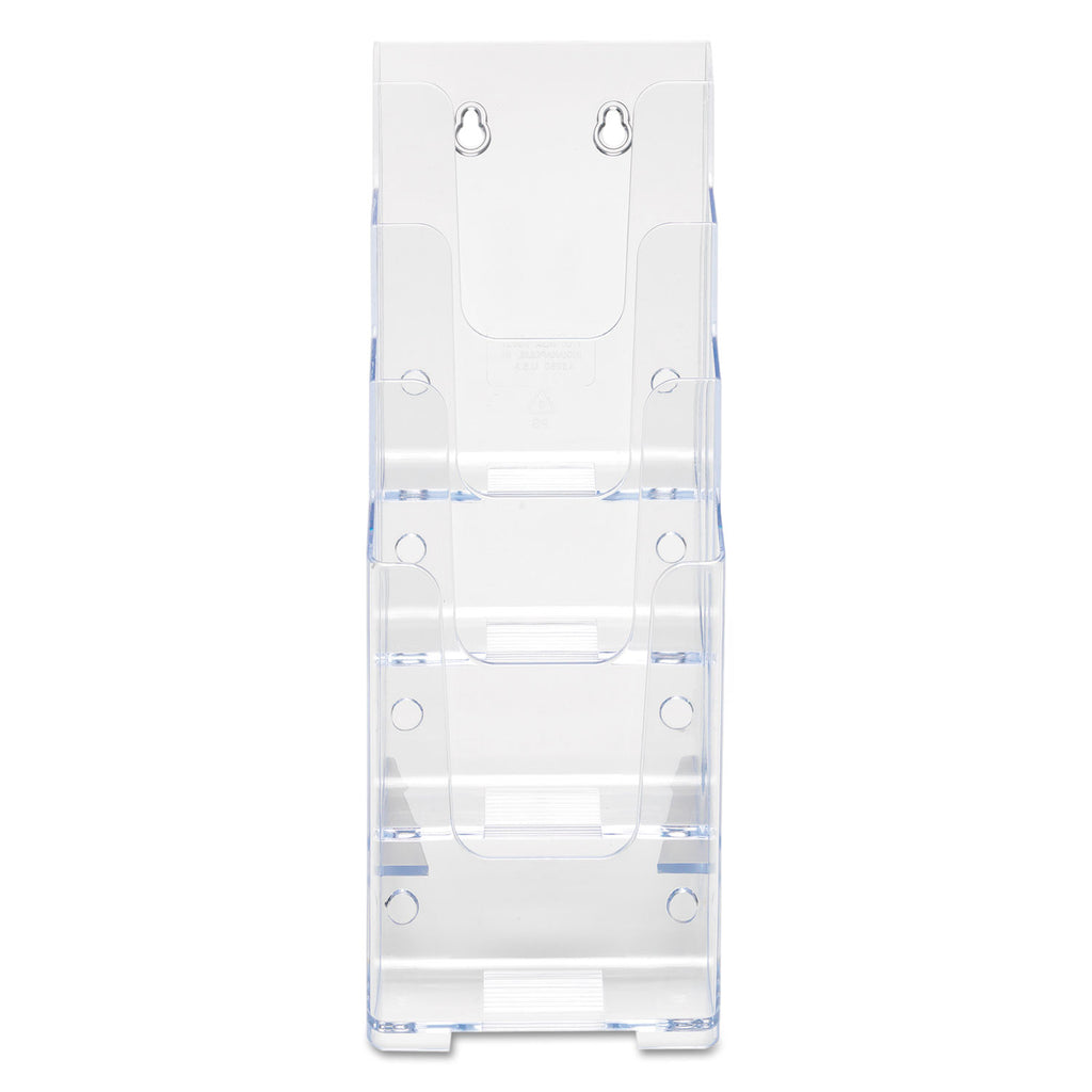 4-Compartment DocuHolder, Leaflet Size, 4.88w x 6.13d x 10h, Clear - 