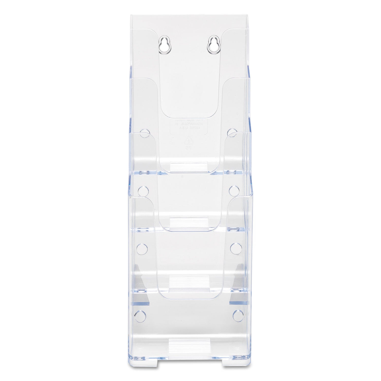 4-Compartment DocuHolder, Leaflet Size, 4.88w x 6.13d x 10h, Clear - 