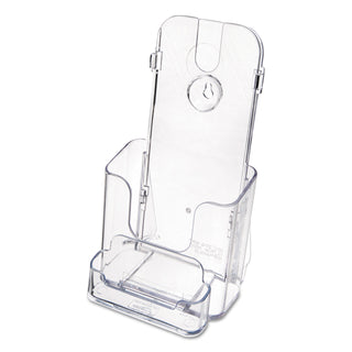 DocuHolder for Countertop/Wall-Mount w/Card Holder, 4.38w x 4.25d x 7.75h, Clear - 
