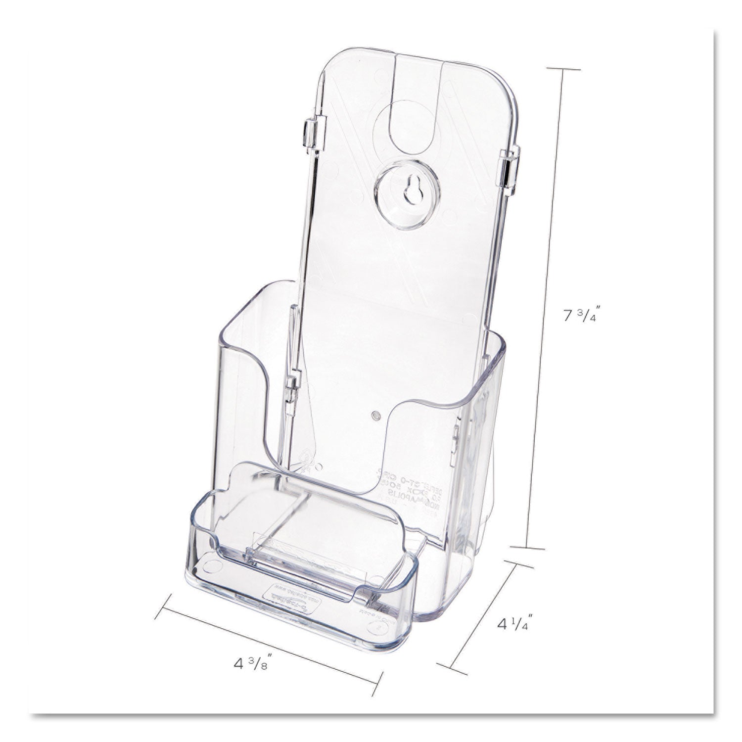 DocuHolder for Countertop/Wall-Mount w/Card Holder, 4.38w x 4.25d x 7.75h, Clear - 